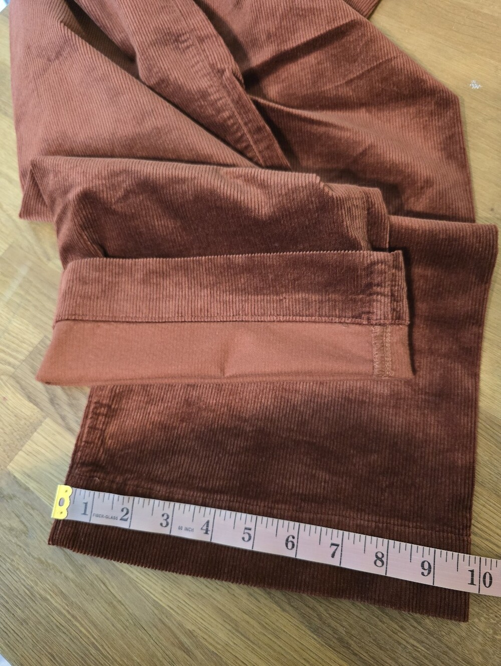 Maeve Colette Corduroy Crop Wide-Leg Pants 24 Copper Brown Rust Cinnamon - Picture 12 of 12